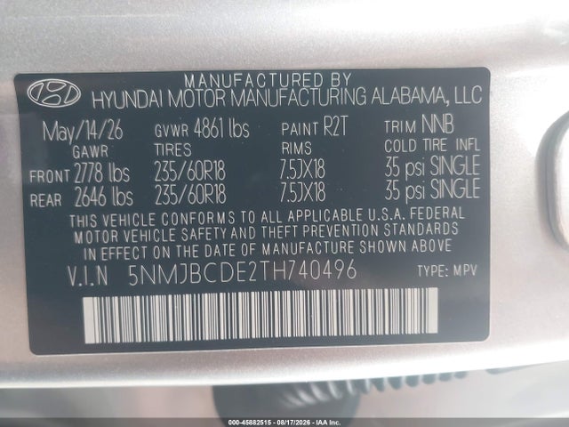 Hyundai TUCSON SEL 2026 5NMJBCDE2TH740496 Image 9