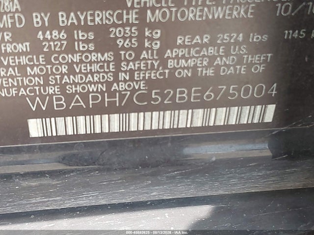Aukcja sprzedaży 2011 Bmw 328i, vin: WBAPH7C52BE675004, numer aukcji: 45882625