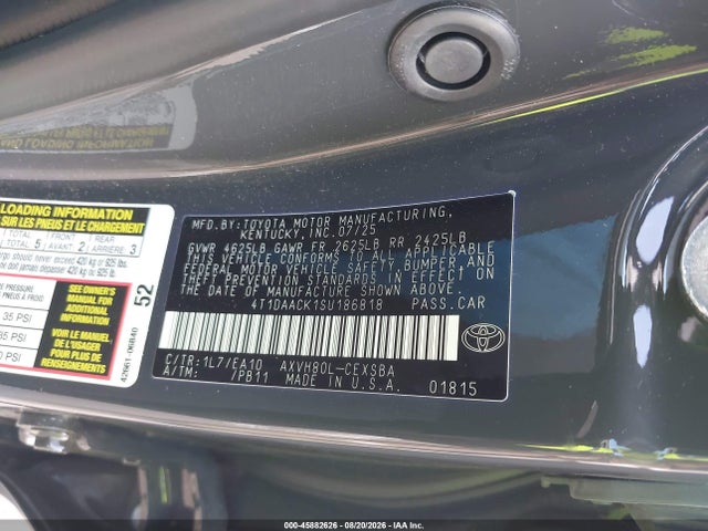Продаж на аукціоні авто 2025 Toyota Camry Se, vin: 4T1DAACK1SU186818, номер лоту: 45882626