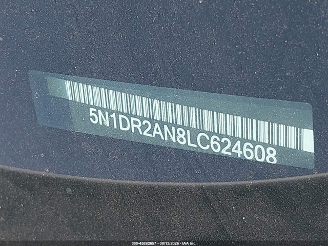 45882657 :رقم المزاد ، 5N1DR2AN8LC624608 vin ، 2020 Nissan Pathfinder S 2wd مزاد بيع