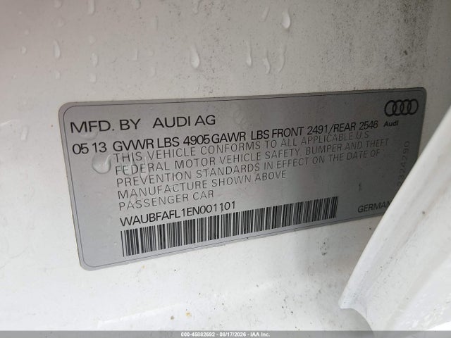 Aukcja sprzedaży 2014 Audi A4 2.0t Premium, vin: WAUBFAFL1EN001101, numer aukcji: 45882692
