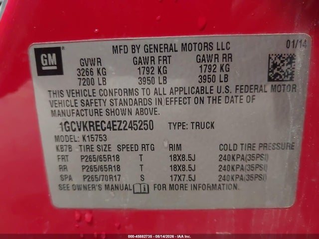 Chevrolet Silverado 1500 Lt 2014 1GCVKREC4EZ245250 Image 9