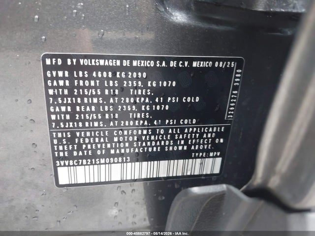 Продажа на аукционе авто 2025 Volkswagen Taos 1.5t S, vin: 3VV8C7B21SM090813, номер лота: 45882797