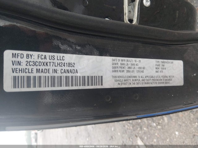 45882808 :رقم المزاد ، 2C3CDXKT7LH241852 vin ، 2020 Dodge Charger Police Awd مزاد بيع