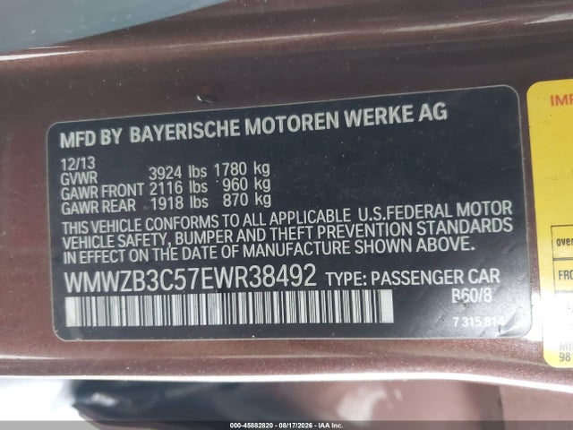Aukcja sprzedaży 2014 Mini Countryman Cooper, vin: WMWZB3C57EWR38492, numer aukcji: 45882820