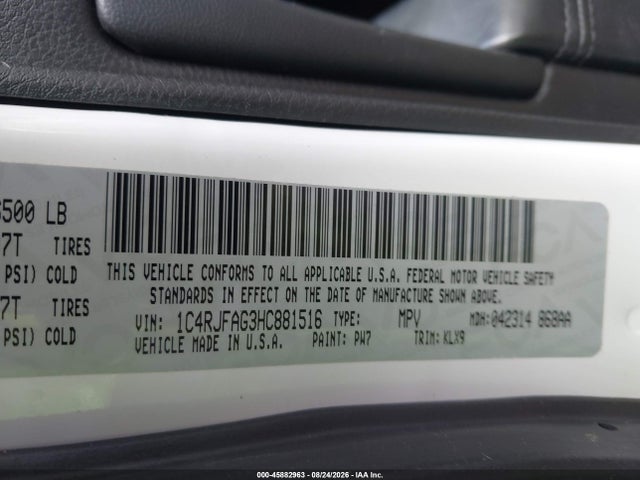 Продаж на аукціоні авто 2017 Jeep Grand Cherokee Altitude, vin: 1C4RJFAG3HC881516, номер лоту: 45882963