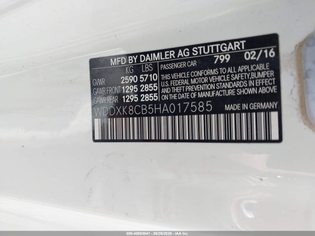 Продажа на аукционе авто 2017 Mercedes-benz S 550, vin: WDDXK8CB5HA017585, номер лота: 45883041