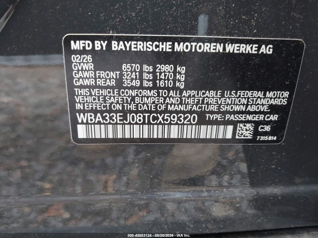 Продажа на аукционе авто 2026 Bmw 760i Xdrive, vin: WBA33EJ08TCX59320, номер лота: 45883124
