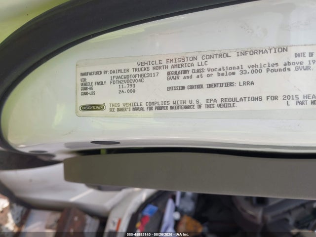 2015 Freightliner M2 106 Medium Duty მანქანა იყიდება აუქციონზე, vin: 1FVACWDT0FHGC3117, აუქციონის ნომერი: 45883140
