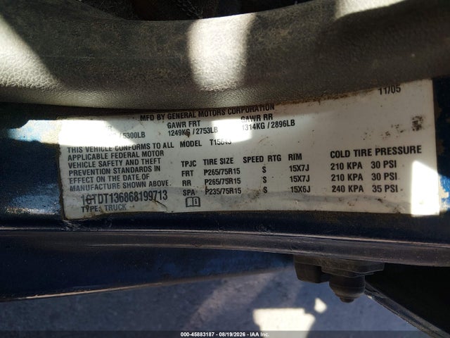 Aukcja sprzedaży 2006 Gmc Canyon Sle1, vin: 1GTDT136868199713, numer aukcji: 45883187