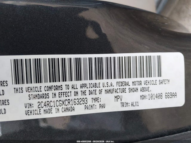 Aukcja sprzedaży 2012 Chrysler Town & Country Touring-l, vin: 2C4RC1CGXCR163293, numer aukcji: 45883269