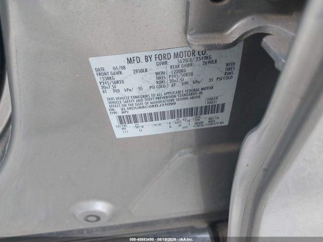 Продаж на аукціоні авто 2008 Lincoln Mkx, vin: 2LMDU88C08BJ31099, номер лоту: 45883490