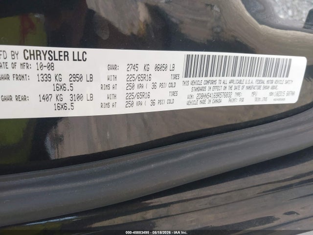 45883495 :رقم المزاد ، 2D8HN54169R576832 vin ، 2009 Dodge Grand Caravan Sxt مزاد بيع