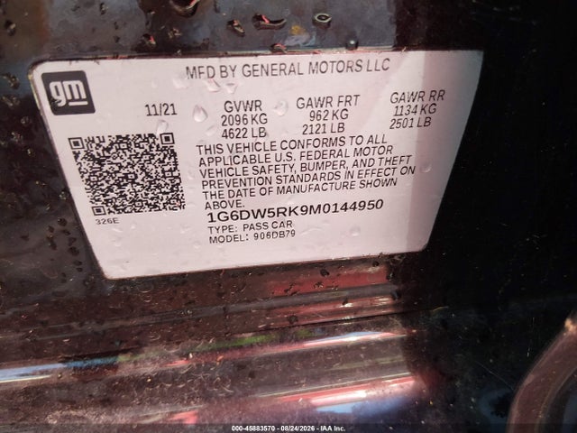 45883570 :رقم المزاد ، 1G6DW5RK9M0144950 vin ، 2021 Cadillac Ct5 Luxury مزاد بيع
