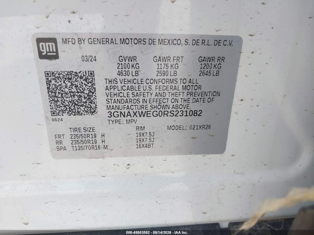 Chevrolet Equinox Awd Rs 2024 3GNAXWEG0RS231082 Image 9