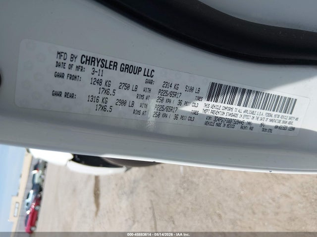 Продаж на аукціоні авто 2011 Dodge Journey Mainstreet, vin: 3D4PG1FG6BT528445, номер лоту: 45883614