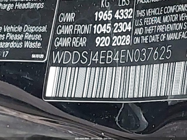 Продаж на аукціоні авто 2014 Mercedes-benz Cla 250, vin: WDDSJ4EB4EN037625, номер лоту: 45883665