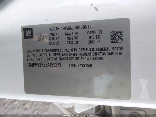 Продаж на аукціоні авто 2014 Buick Verano, vin: 1G4PP5SK6E4189271, номер лоту: 45883711
