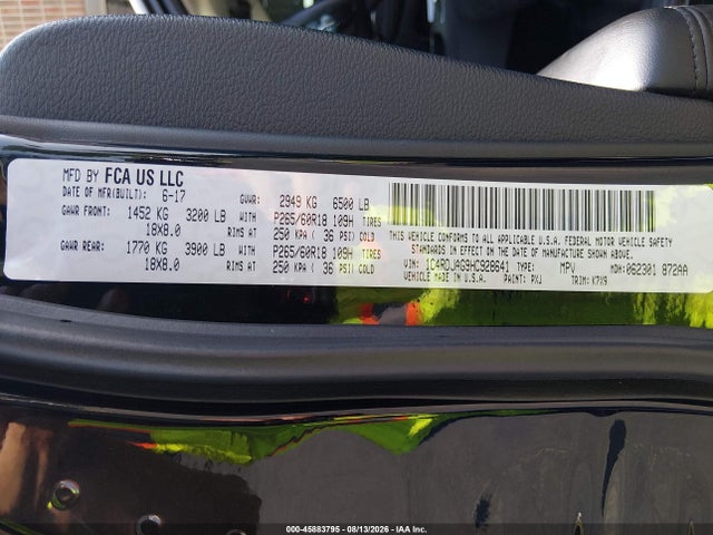 Aukcja sprzedaży 2017 Dodge Durango Sxt Awd, vin: 1C4RDJAG9HC928641, numer aukcji: 45883795