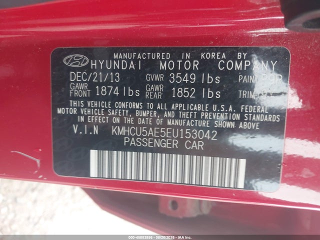 Hyundai ACCENT SE 2014 KMHCU5AE5EU153042 Image 9