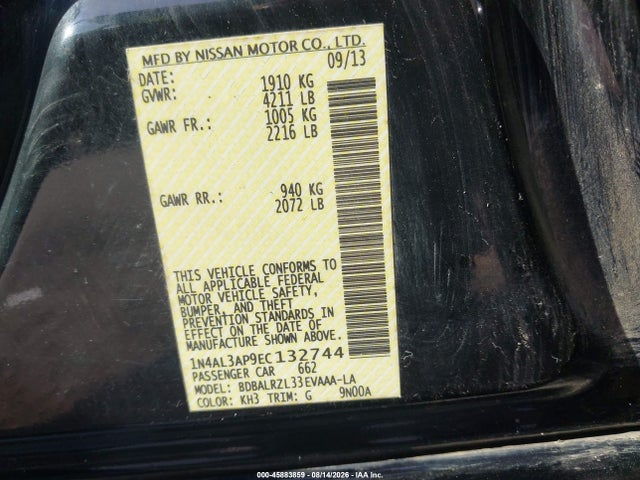 Продажа на аукционе авто 2014 Nissan Altima 2.5 S, vin: 1N4AL3AP9EC132744, номер лота: 45883859
