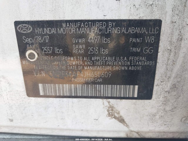Продаж на аукціоні авто 2018 Hyundai Sonata Limited, vin: 5NPE34AF4JH658609, номер лоту: 45883924
