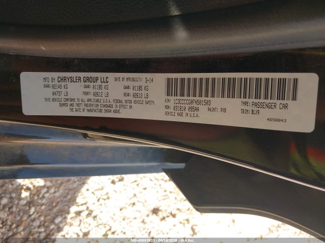 Aukcja sprzedaży 2015 Chrysler 200 C, vin: 1C3CCCCG0FN501503, numer aukcji: 45883933