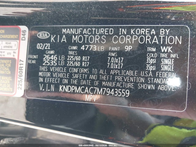 KIA Sportage Lx 2021 KNDPMCAC7M7943559 Image 9