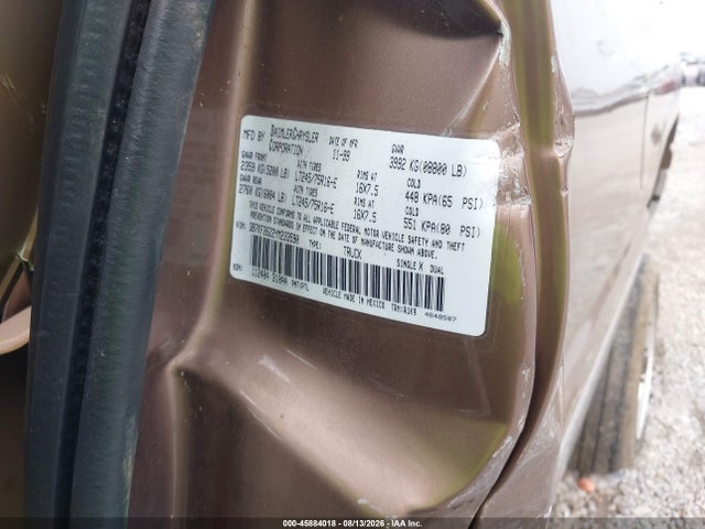 45884018 :رقم المزاد ، 3B7KF26Z2YM233590 vin ، 2000 Dodge Ram 2500 St مزاد بيع
