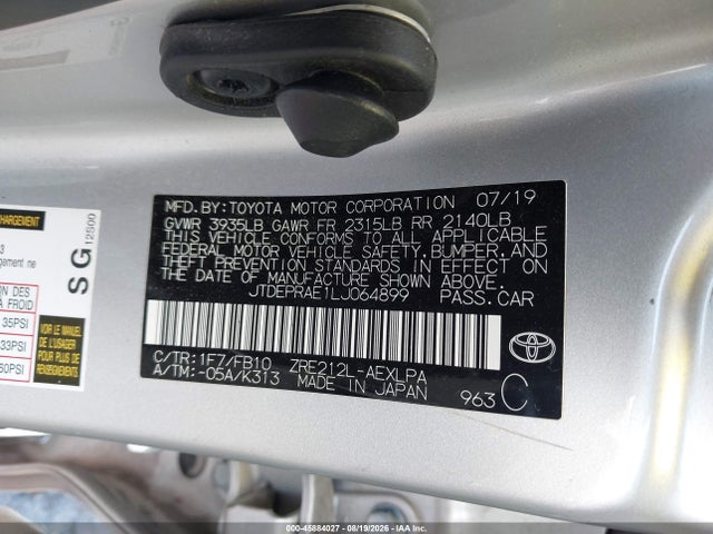 JTDEPRAE1LJ064899 Toyota COROLLA LE