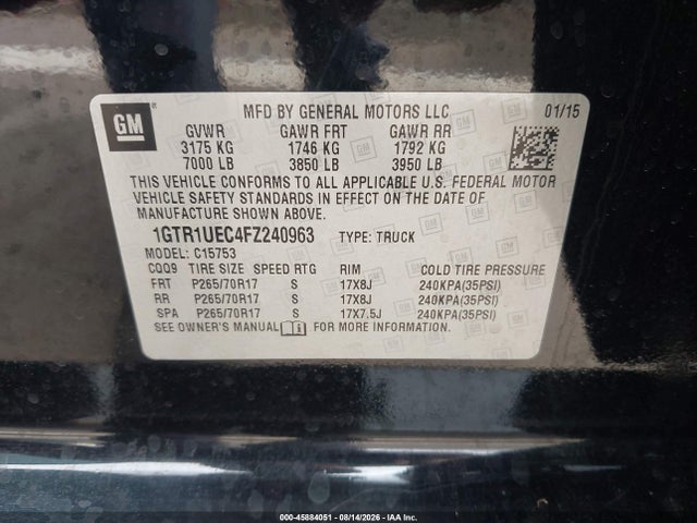 1GTR1UEC4FZ240963 GMC Sierra 1500 Sle