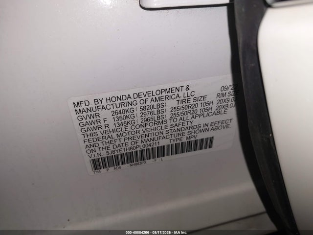 2023 Acura Mdx Advance Package მანქანა იყიდება აუქციონზე, vin: 5J8YE1H80PL004211, აუქციონის ნომერი: 45884206