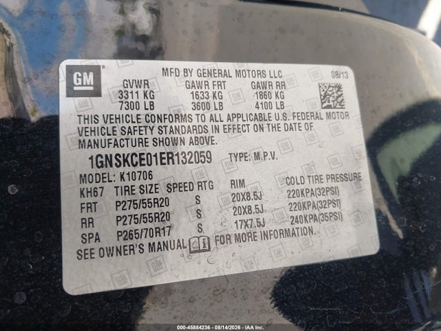 Chevrolet Tahoe Ltz 2014 1GNSKCE01ER132059 Image 9