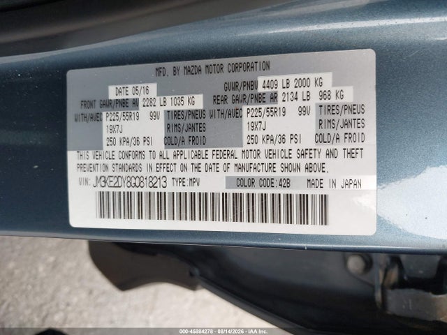 Продаж на аукціоні авто 2016 Mazda Cx-5 Grand Touring, vin: JM3KE2DY8G0818213, номер лоту: 45884278