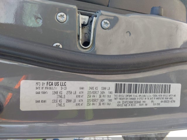 Aukcja sprzedaży 2019 Dodge Journey Se Value Package, vin: 3C4PDCAB0KT859048, numer aukcji: 45884292