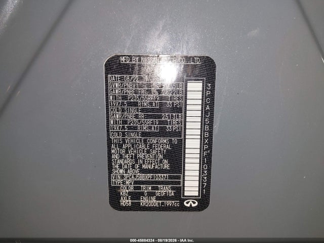 45884324 :رقم المزاد ، 3PCAJ5BBXPF103371 vin ، 2023 Infiniti Qx50 Luxe Awd مزاد بيع