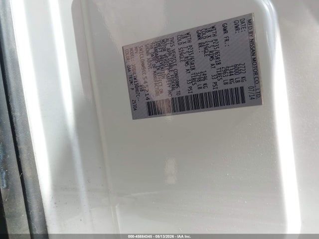 Aukcja sprzedaży 2014 Infiniti Qx60 Hybrid, vin: 5N1CL0MM9EC545214, numer aukcji: 45884345