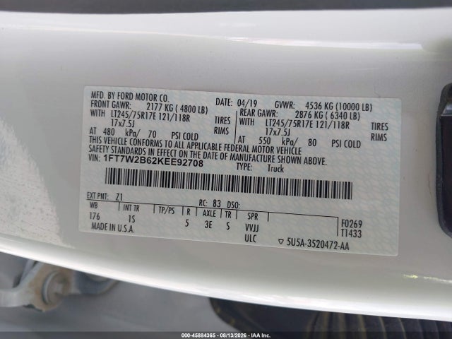1FT7W2B62KEE92708 Ford F-250 Xl