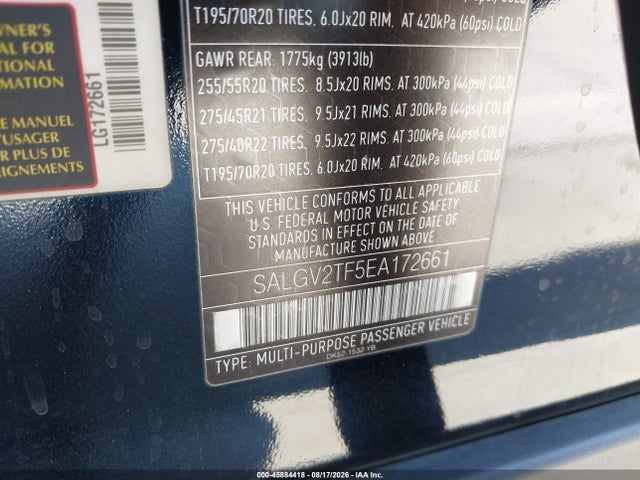 SALGV2TF5EA172661 Land Rover Range Rover 5.0l V8 Supercharged Autobiography