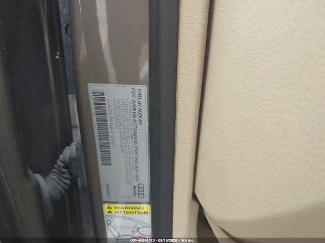 Продаж на аукціоні авто 2008 Audi A4 2.0t, vin: WAUDF48H68K003595, номер лоту: 45884510