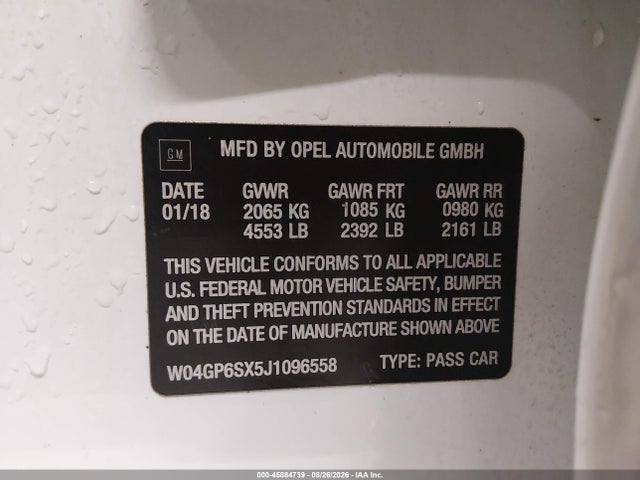 Aukcja sprzedaży 2018 Buick Regal Sportback Essence, vin: W04GP6SX5J1096558, numer aukcji: 45884739