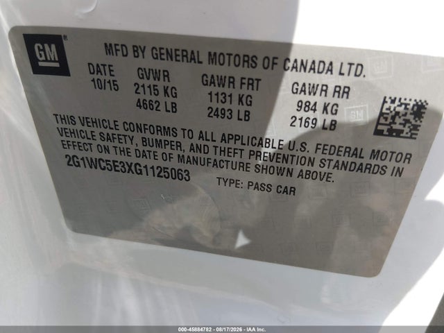 Chevrolet Impala Limited Ltz 2016 2G1WC5E3XG1125063 Image 9