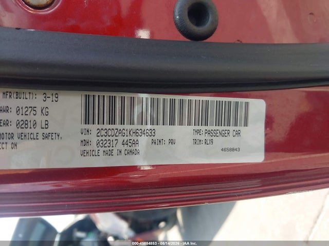Продаж на аукціоні авто 2019 Dodge Challenger Sxt, vin: 2C3CDZAG1KH634633, номер лоту: 45884853