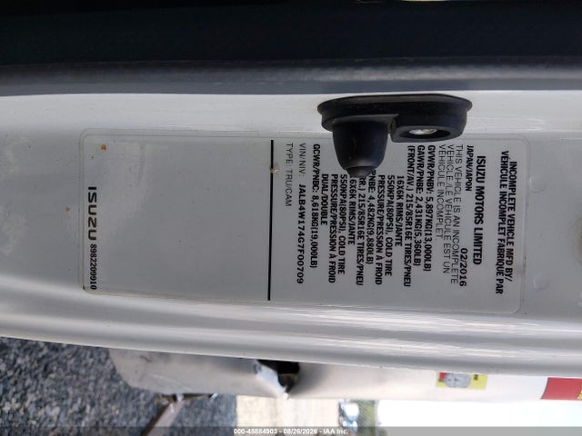 Auction sale of the 2016 Isuzu Npr Dsl Reg At, vin: JALB4W174G7F00709, lot number: 45884903