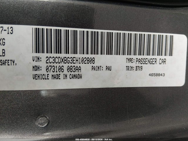 2C3CDXBG3EH102808 Dodge Charger Se