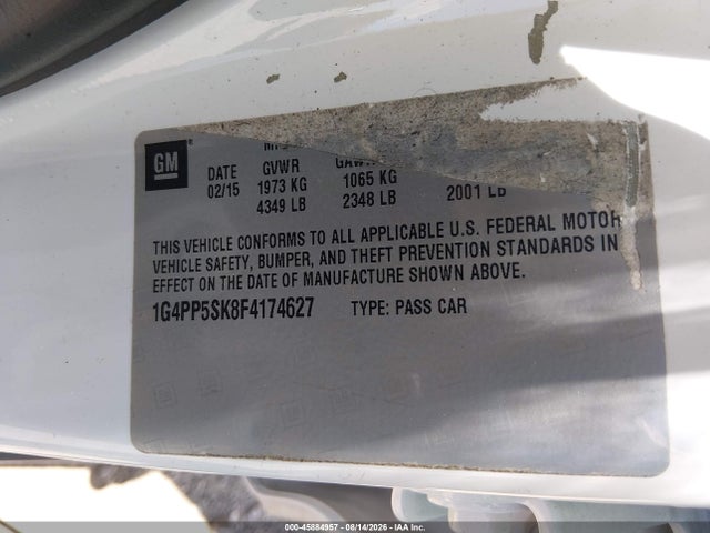 2015 Buick Verano მანქანა იყიდება აუქციონზე, vin: 1G4PP5SK8F4174627, აუქციონის ნომერი: 45884957