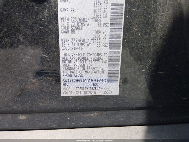 Продаж на аукціоні авто 2018 Nissan Rogue S, vin: 5N1AT2MV5JC763690, номер лоту: 45885021