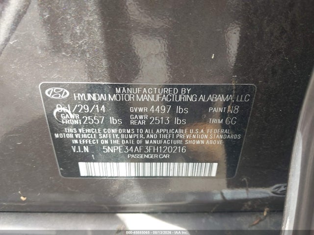 5NPE34AF3FH120216 Hyundai Sonata Sport