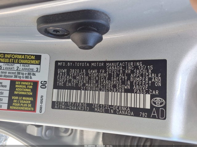 Продажа на аукционе авто 2016 Toyota Corolla Le, vin: 2T1BURHE3GC528388, номер лота: 45885082