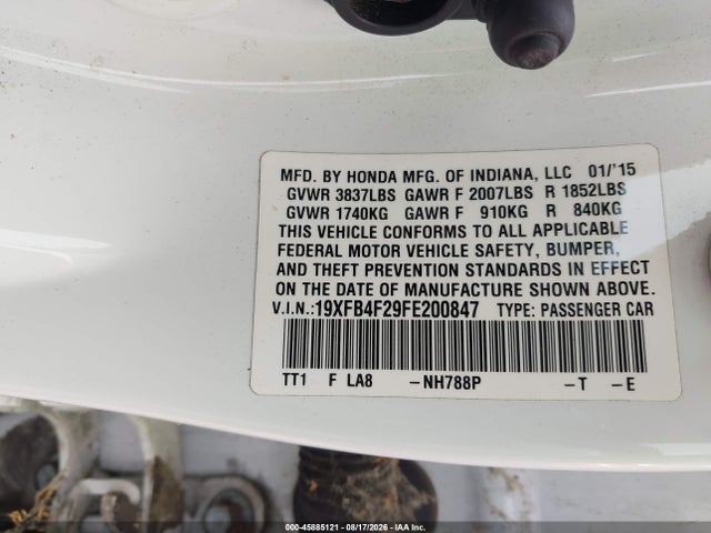 19XFB4F29FE200847 Honda CIVIC HYBRID
